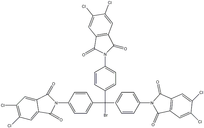 4,4',4''-三(4,5-二氯苯二酰亚胺)三苯甲基溴结构式