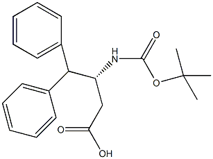 (S)-3-(叔丁氧羰基氨基)-4,4-二苯基丁酸结构式
