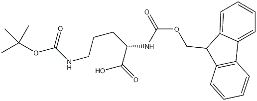 N-芴甲氧羰基-N'-叔丁氧羰基-L-鸟氨酸结构式