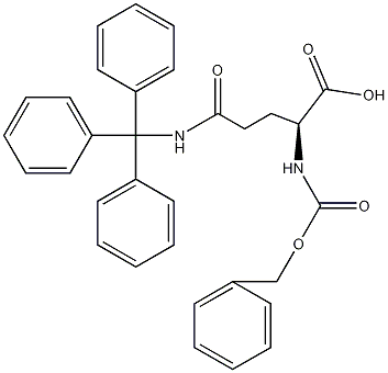 Z-谷氨酰胺-(Trt)-OH结构式