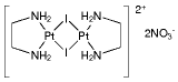 二-μ-碘代二(乙二胺)硝酸二铂(II)结构式