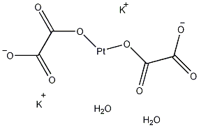 二(草酸)铂(II)酸钾二水合物结构式