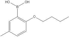 2-丁氧基-5-甲基苯基硼酸结构式