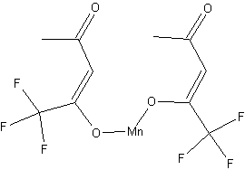 二(三氟-2,4-戊烷戊二酮)锰(II)结构式