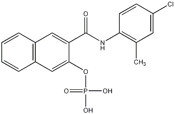 萘酚AS-TR磷酸酯,游离萘酚结构式
