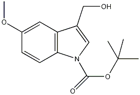 3-羟甲基-5-甲氧基吲哚-1-羧酸叔丁酯结构式