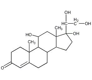 4-孕烯-11b,17a,20b,21-醇-3-酮结构式