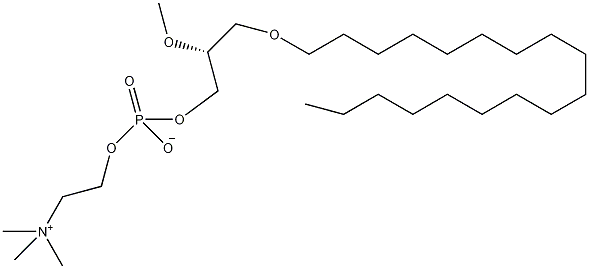 1-O-十八烷基-2-O-甲基-sn-甘油-3-磷酸胆碱结构式