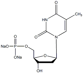 胸苷5'-一磷酸二钠盐水合物结构式