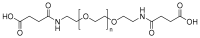 α,ω-双{2-[(3-羧基-1-氧丙基)氨]乙基}聚乙烯乙二醇结构式