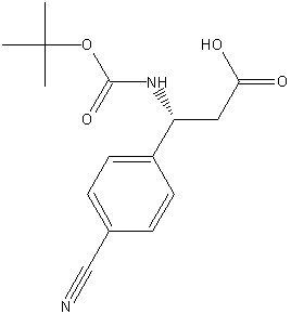 (R)-Boc-4-氰基-β-苯丙氨酸结构式