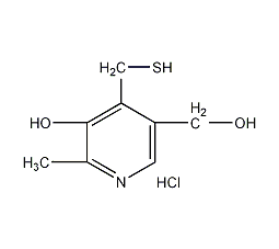 2-甲基-3-羟基-4-(巯基甲基)-5-羟基甲基吡啶盐酸盐结构式