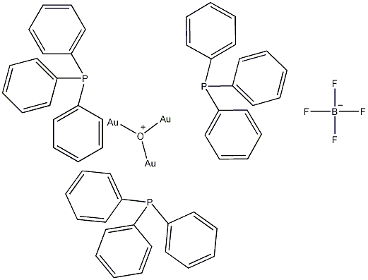三[三苯基膦金(I)]氧鎓四氟硼酸结构式