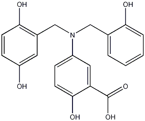 5-[[(2,5-二羟苯基)甲基][(2 -羟基苯基)甲基]氨基]-2-羟基苯甲酸结构式