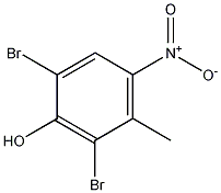 2,6-二溴-3-甲基-4-硝基酚结构式