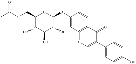 6''-O-乙酰黄豆苷结构式