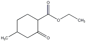 乙基-4-甲基-2-环己酮-1-羧酸酯结构式