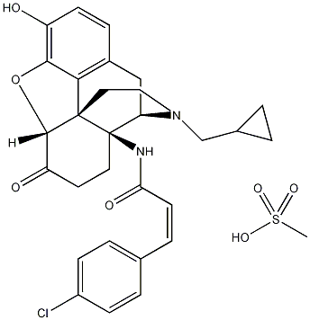 14B-(对氯肉桂氨基)-7,8-二氢-N-环丙基甲基吗啡酮甲磺酸结构式