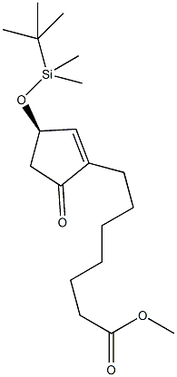 (R)-(+)-3-(叔丁基二甲基硅氧基)-5-氧代-1-环戊烯基-1-己酸甲酯结构式