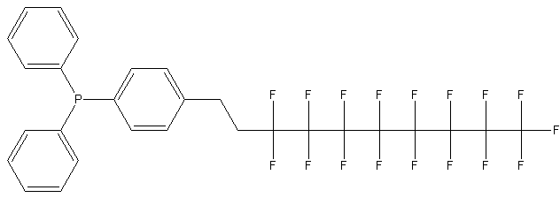 联苯基[4-(1H,1H,2H,2H-全氟癸基)苯基]膦结构式