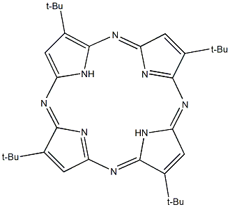 2,7,12,17-四叔丁基-5,10,15,20-四氮杂-21H,23H-卟啉结构式