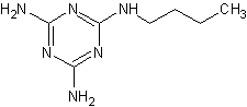 2,4-二氨基-6-丁基氨基-1,3,5-三嗪结构式