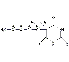 5-乙基-5-戊基-2,4,6(1H,3H,5H)-嘧啶三酮结构式