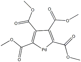 [1,2,3,4-四(甲氧羰基)-1,3-丁二烯-1,4-二基]钯结构式