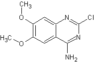 4-氨基-2-氯-6,7-二甲氧基喹唑啉结构式