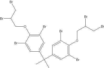 2,2-双[3,5-二溴-4-(2,3-二溴丙氧基)苯基]丙烷结构式