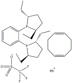 (-)-1,2-Bis((2R,5R)-2,5-二乙基)苯(辛二烯)三氟甲烷磺酰铹结构式