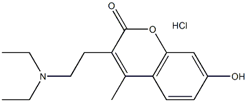 3-[2-(二乙胺基)乙基]-7-羟基-4-甲基香豆素盐酸结构式