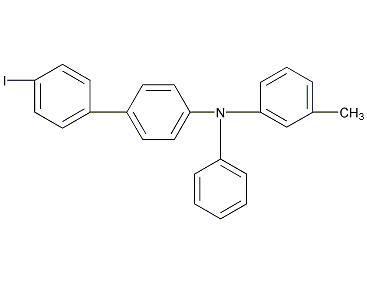 N-(4'-碘联苯-4-基)-N-(3-甲基苯基)苯胺结构式
