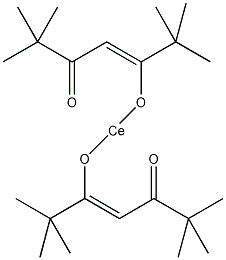 四(2,2,6,6-四甲基-3,5-庚二酮酸)铈(IV)结构式
