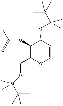 4-O-乙酰基-3,6-二-O-(叔丁基二甲基硅)-D-葡萄烯糖结构式