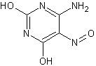 4-氨基-2,6-二羟基-5-亚硝基嘧啶结构式