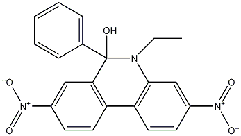 5-乙基-5,6-二氢-3,8-二硝基-6-苯基-6-菲啶醇结构式