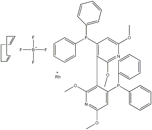 (R)-(+)-2,2',6,6'-四甲氧基-4,4'-二(二苯基膦基)-3,3'-联吡啶(1,5-环辛二烯)铑(I)四氟硼酸结构式