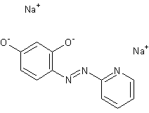 4-(2-吡啶偶氮)间苯二酚二钠水合物结构式
