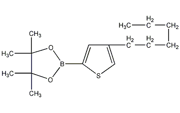 2-(4-己基-2-噻吩基)-4,4,5,5-四甲基-1,3,2-二氧戊硼烷结构式