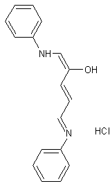 1-苯胺-5-苯基亚氨基-1,3-戊二烯-2-醇盐酸结构式