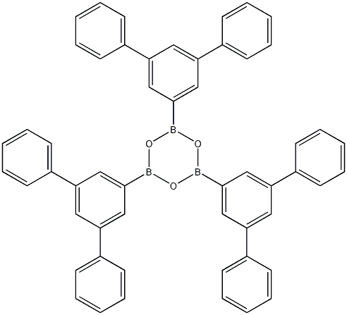 2,4,6-三(邻三联苯-5'-基)环硼氧烷结构式