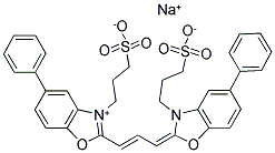 5-Phenyl-2-[2-[[5-phenyl-3-(3-sulfopropyl)-2(3H)-benzoxazolylidene]methyl]-1-butenyl]-3-(3-sulfopropyl)benzoxazolium hydroxide inner salt sodium salt