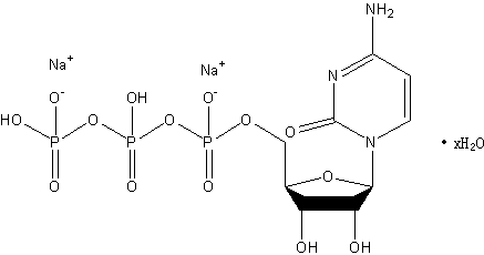 胞嘧啶核苷5'-三磷酸二钠盐水合物结构式