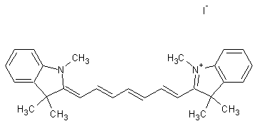 碘化-1,1',3,3,3',3'-六甲基吲哚三羰花青结构式