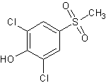 2,6-二氯-4-甲基磺酰苯酚结构式