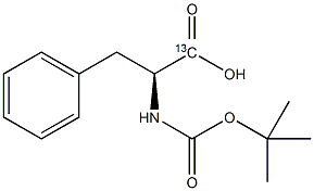 叔丁氧羰基-苯丙氨酸-1-13C结构式