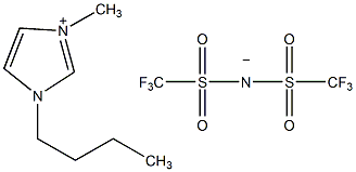 1-丁基-3-甲基咪唑双(三氟甲磺酰)亚胺结构式