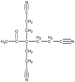 4-乙酰基-4-(2-氰乙基)庚烷二腈结构式