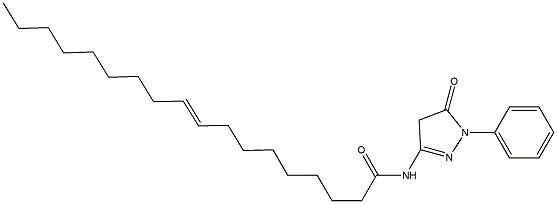 N-(4,5-二氢-5-氧代-1-苯基-1H-吡唑-3-基)-9-十八碳烯酰胺结构式